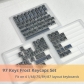 Frost Silvery Metal Feature 87+10 Keys PBT Doubleshot Side Legends Keycaps Set Cherry Profile for Cherry MX Keyboard